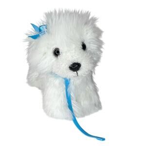 Yorkie Westie Sheep Dog Plush Doll Pet 10" Stuffed Animal Leash Collar Vtg